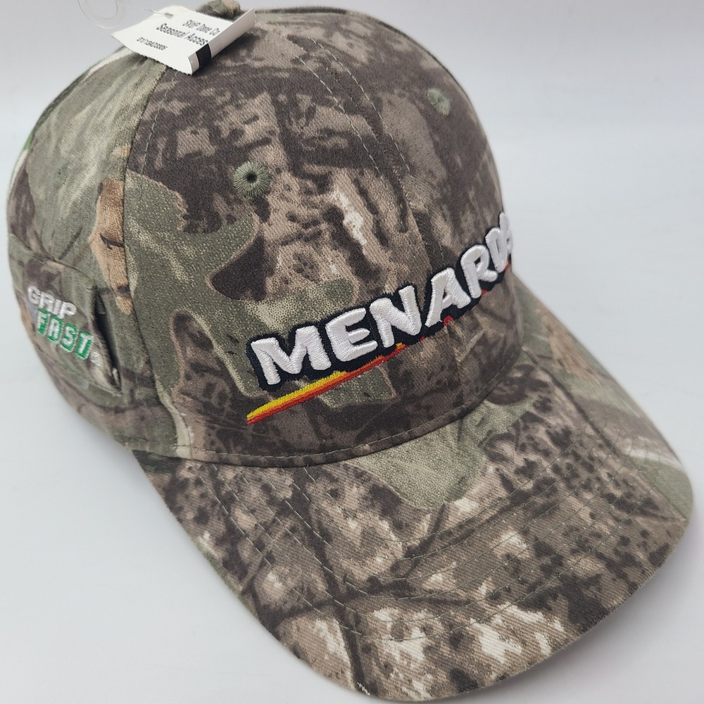 Menards Hat Adjustable Camo Brown Green Grip Fast Atlas Workwear Casual Logo Men